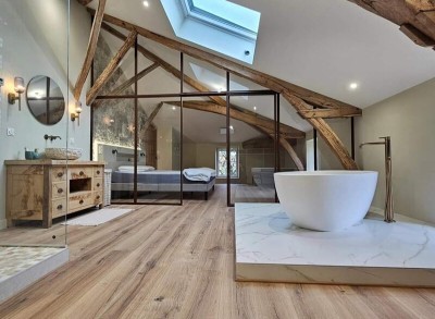 Création de chambres et salle de bain dans les combles à Tizac-de-Lapouyade