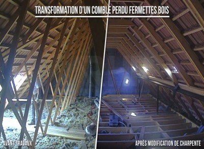 Transformation des combles perdus à Baguer-Morvan